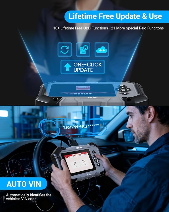 2026 GOOLOO DS600 OBD2 Scanner with Touchscreen –No Subscription, Lifetime Free Use&Update, ABS/SRS/Transmission Car Scanner Diagnostic Tool, 9+ Reset Services, AutoVIN, Supports FCA CANFD
