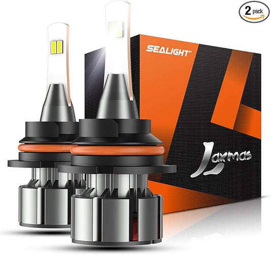 SEALIGHT 9004/HB1 LED Bulbs, 800% Super Brighter 9004 Bulb, 1:1 Size Driving Bulbs, 60000Hrs Lifespan, 6000K White, Plug and Play, Pack of 2