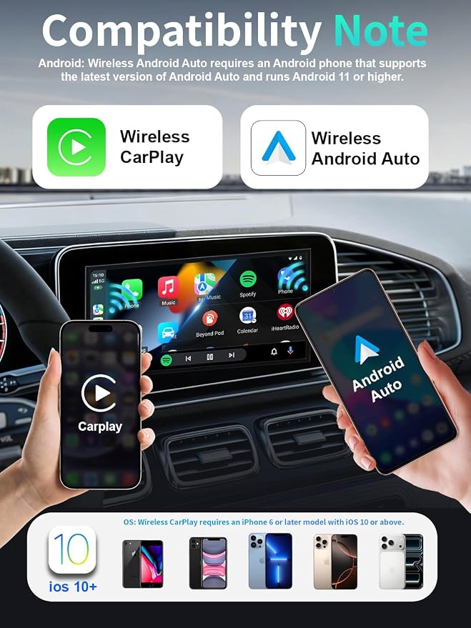 Tiger Eye Wireless CarPlay Adapter for Apple CarPlay & Andriod Auto with Car Aroma Diffuser, Connection for Convert Wired to Wireless