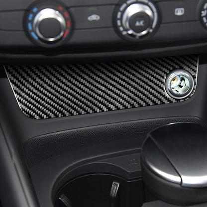 Real Premium Carbon Fiber Decor Compatible with Audi A3 S3 RS3 8V 2013 2014 2015 2016 2017 2018 2019 Car Center Console Power Outlet Sticker Panel Auto Interior Accessories Decal Black