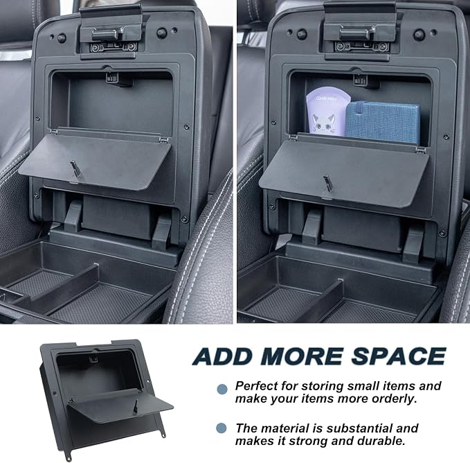 JKCOVER Center Console Hidden Box Organizer Compatible with 2024 2025 2026 Toyota Tacoma Accessories Armrest Secret Compartment Press to Open and Close（Patented Design）