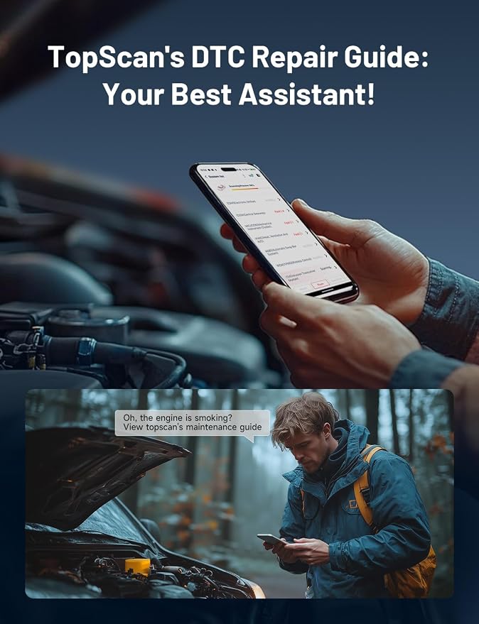 TOPDON TopScan Lite OBD2 Bluetooth Scanner, Bi-Directional All System Diagnostic Tool with AI Assistant, 8 Resets, Repair Guides, Performance Test, FCA AutoAuth & CAN-FD for iOS Android