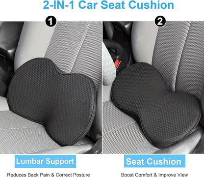 Wedge Car Seat Cushion, Memory Foam Car Truck Coccyx Seat Pillow for Driving - Sciatica and Back Pain Relief - Heightening Wedge Cushions for Car Driver Office Lumbar Tailbone Support