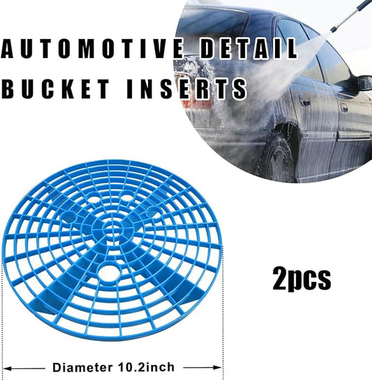 2 PCS Car Wash Bucket Insert, Car Wash Grit Filter Dirt Trap Fits 12 Inches Diameter Bucket, Insert for Automotive Detailing and Cleaning, Car Accessories (Blue)