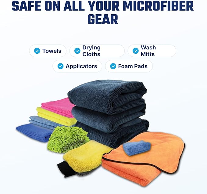 Chemical Guys Microfiber Wash Detergent, Concentrated, Fresh Citrus, 64 oz | Microfiber-safe concentrate for towels, mitts, and pads; lifts dirt, grease, and wax, restores softness, no softener needed