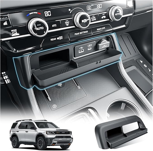 BIBIBO for New 2026 Honda Pilot Center Console Storage Drawer Tray 2026 Honda Pilot Console Organizer Under Navi Cubicle Extra Storage Box Drawer Silicone 2026 Honda Pilot Accessories