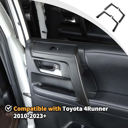 Voodonala for 4Runner Inner Door Handle Door Pull Cover Trim Decoration Garnish for Toyota 4Runner Interior Accessories 2010-2025+ 4pcs Matt Black