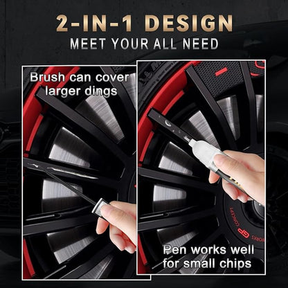 Gloss Black Rim Touch Up Paint, Efficient Car Alloy Wheel Scratch Repair Kit, Quick and Easy Remover Curb Rash, Universal and Color Accurate, Long lasting, Resists Water, Uv Rays