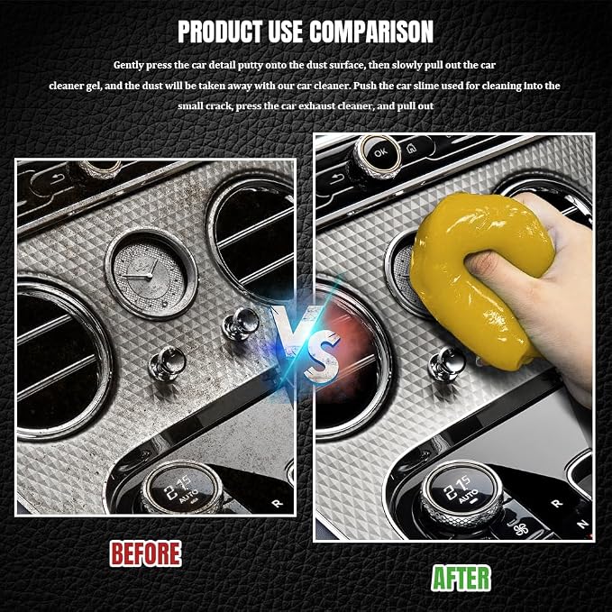 Car Cleaning Gel, Car Cleaning Supplies, Car Cleaning Putty, Universal Car Cleaning Kit Auto Detailing Tools Car Accessories Fit for Automotive, Keyboard, Camera, Printers (Yellow, 2PCS)