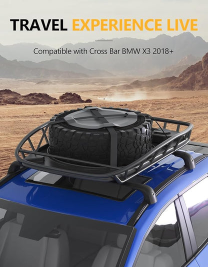 Tuyoung 300lbs Lockable Roof Rack Cross Bars Compatible with BMW X3 G01 2018-2026 (Not for G45), Heavy Duty Aluminum Roof Rails Crossbars Rooftop Cargo Carrier Luggage SUV Accessories