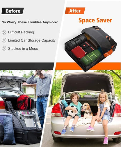 FIVKLEMNZ Rooftop Cargo Carrier - 21 Cubic Waterproof Roof Top Cargo Bag for All Cars SUVs with/Without Rack, Heavy Duty 840D Car Roof Bag with Anti-Slip Mat, 10 Reinforced Straps, 6 Door Hooks & Lock