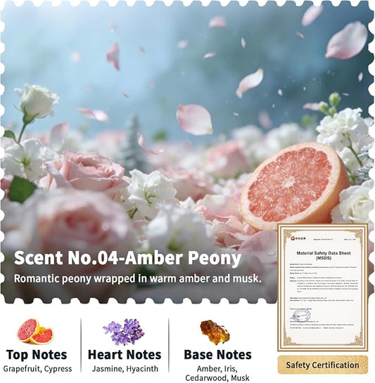 Car Air Freshener Refill, Waterless Essential Oil, Only for SSCILIFE Smart Car Air Freshener, Scent_No.04 Amber Peony