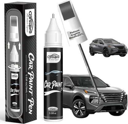 Platinum Graphite Metallic(K51) for Nissan Touch Up Paint Pen, 2 in 1 Car Scratch Remover with Pen Tip and Brush, Precise Color Match for Car Paint Scratch Repair, Quickly and Easily Fix Chips and Nicks