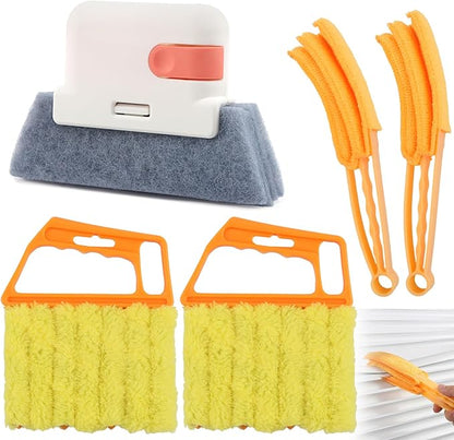 5-Pack Blind Cleaning Kit - Professional Tools for Window Blinds, Air Vents, Tracks & Fans | Extendable Handle with Washable Microfiber Brushes | All-in-One Dust Removal Set
