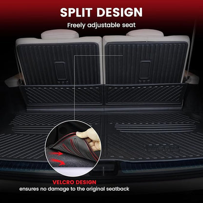 LASFIT Floor Mats Fit for Mercedes Benz GLS 450/580/63 AMG 2020-2026 (Only Fit 6 Seats with Center Console), All Weather TPE Floor Liners for Mercedes GLS 2020-2026, 1st & 2nd & 3rd Row Set
