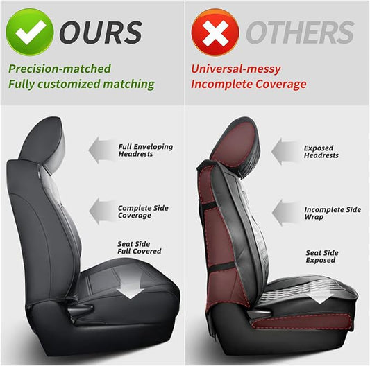 coverdream Tacoma Seat Covers Custom Fit for 2005-2011 Toyota Tacoma Double Cab/Crew Cab (Regular Seats),Fully Covered Breathable Polyester Truck Seat Protector-Full Set(Black)