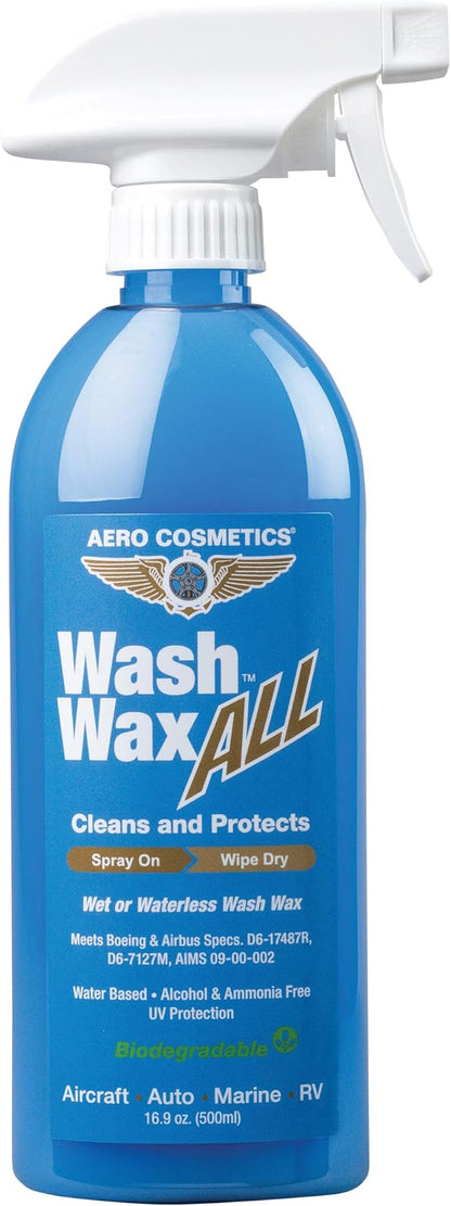 Aero Cosmetics Waterless Aircraft Wash Wax Starter Kit, Clean Aircraft Inside and Out. All Aircraft Surfaces, Including Windows, Leading Edges.