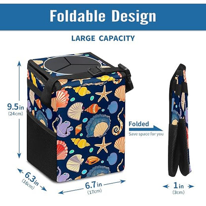 Car Trash Can – Multi-Purpose, Lightweight and Portable with Durable Water-Resistant Coating, No Installation Required, Practical and Ample Capacity, Variety of Colors.Conch Shell