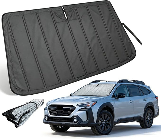 Thickened Windshield Sun Shade for Subaru Outback 2020-2025 | Accordion Front Window Sunshade Aluminum Reflective UV Protection Shield, Foldable Sun Visor with Storage Bag Car Accessories
