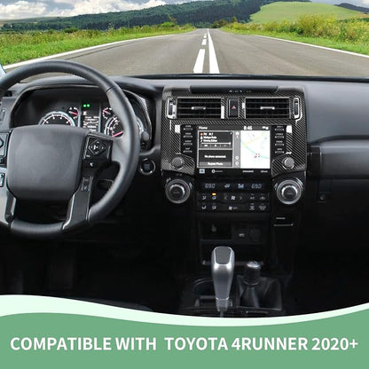 RAZPOY for 4Runner Interior Carbon Fiber Trim, 9PCS Center Console Dash Board Trim & Steering Wheel Trim & Navigation Panel Trim & Gear Shift Panel Trim Compatible with Toyota 4Runner 2020 2022 2023