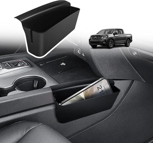 Muslogy for 2017-2024 2025 2026 Ridgeline Center Console Shifter Storage Box ABS Material Console Side Organizer with Stronger Tape Compatible with Honda Ridgeline 2017-2026 (Only Passenger Side)