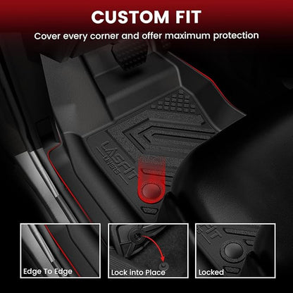 LASFIT Floor Mats & Trunk Mat for Land Rover Defender 110 2020-2026, TPE All Weather Custom Fit Floor Liner for Defender 110 7-Seater Full Set Car Mats and Cargo Liner, Black