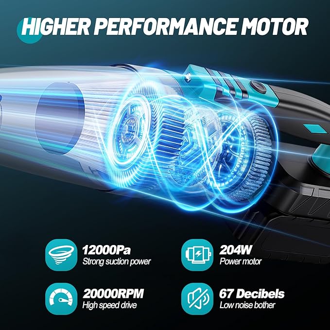 Cordless Vacuum Cleaner Compatible with Makita 18V Battery, Handheld Battery Powered Vacuum Portable Vacuum for Home, Car, Pet Hair, with 4-in-1 Nozzles & 3 HEPA Filter, No Batteries