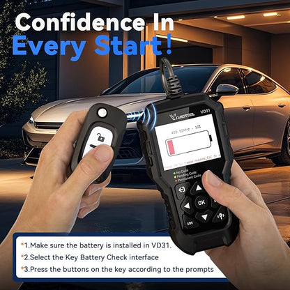 VDIAGTOOL VD31 Enhanced OBD2 Scanner, 3-in-1 Check Engine Code Reader, Car Key Battery Tester & Car Battery Tester, OBD2 Scanner Diagnostic Tool, Car Code Reader for Cars and Trucks All Cars 1996+