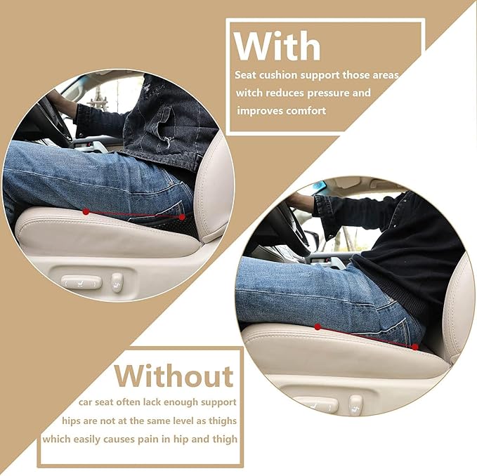 Livtribe Car Seat Cushion - Memory Foam Car Seat Pad - Sciatica & Lower Back Pain Relief - Car Seat Cushions for Driving - Road Trip Essentials for Drivers(Classic Black)