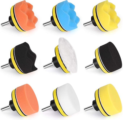 Kshineni Buffing Pads 3 Inch Car Buffer Pad, 22 Pcs Drill Polishing Kit, Polisher Pads Kit Sponge Pads Car Foam Drill for Polishing, Sanding, Waxing, Sealing Glaze