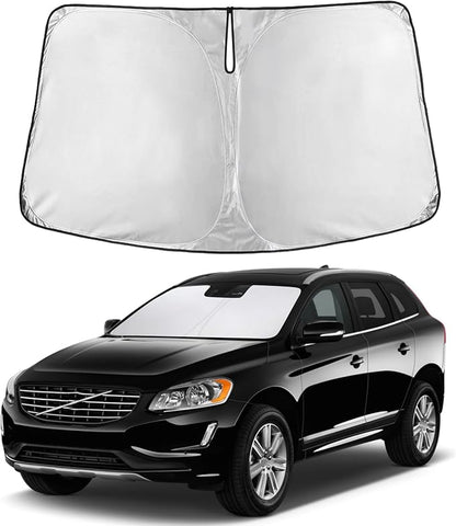 EcoNour Windshield Sunshade Compatible for Volvo XC60 2010-2015 2016 2017, Sun Visor for Front Windshield & Window Sun Shade Cover, UV Heat Blocker & Protector, Car Accessories