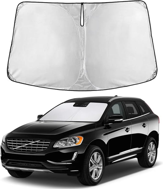 EcoNour Windshield Sunshade Compatible for Volvo XC60 2010-2015 2016 2017, Sun Visor for Front Windshield & Window Sun Shade Cover, UV Heat Blocker & Protector, Car Accessories