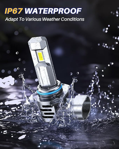 AUTOONE 9005/HB3 9006/HB4 LED Bulbs Combo, 80000LM 900% Ultra-Bright, 6500K White Real 1:1 Mini Size Halogen Replacement Accessory Fog Light, Non-Polarity Plug and Play, Pack of 4