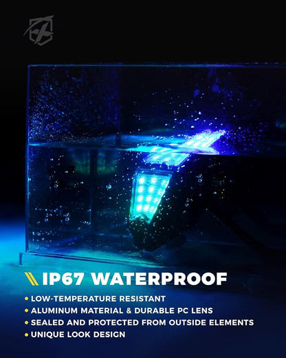 Xprite 10 Pods RGB LED Rock Lights, Aluminum 220° Wide Angle with APP/RF Remote Control, Chasing Effect, Music Sync & Turn Brake Signal Compatible with Truck, Jeep, UTV, ATV