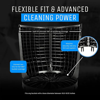 DETAIL GUARDZ Dirt Lock Scrub Wall 180/360 – Washboard Attachment for Detail Guardz Dirt Lock - Bucket Filter – Vertical Cleaning Tool for Brushes, Mitts (Black)