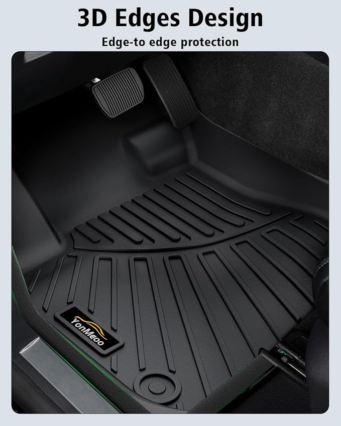 Floor Mats Custom Fit for 2015-2025 2026 Ford F150 Super Cab/Extended Cab (Not for SuperCrew Cab) All Weather TPE Rubber Floor Liners Anti-Slip Full Set for Ford F-150 SuperCab Accessories