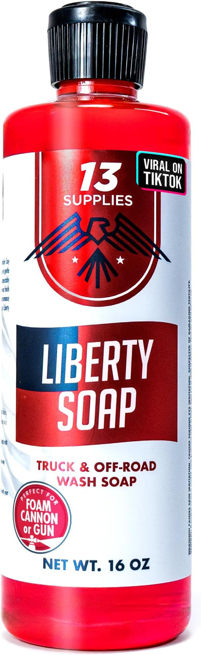 Liberty Foaming Car Wash Soap for Foam Cannon - pH Neutral Car Shampoo for Car Wash Foam Gun Pressure Wash, Thick Snow Pre-Wash Tackles Dirt, Safe for All Vehicles, Avoid Scratches on Trucks 16 fl oz