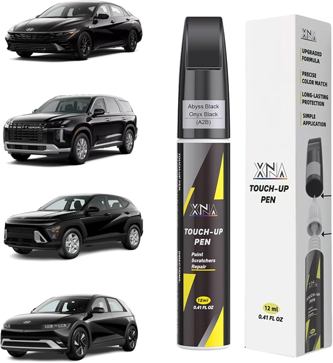 XNA Abyss Black/Onyx Black(A2B) for Hyundai Touch Up Paint, Car Scratch Remover for Nicks and Chips Repair, 2-In-1 Quick & Easy Fix Car Scratch Repair Kit with Exact Color-Matched