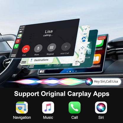 Wireless Carplay Adapter for iPhone, 2025 Upgraded Converts Wired to Apple CarPlay Wireless Adapter Compatible with iPhone iOS 10+ and Cars from 2015