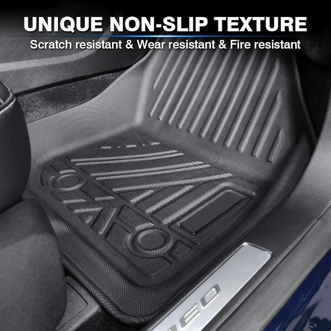 KUST Floor Mats for 2013-2020 Ford Fusion/Lincoln MKZ, All Weather Protection 2 Row Floor Liners Set Black Non-Slip