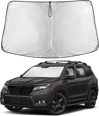 EcoNour Windshield Sunshade Compatible for Honda Passport 2019-2024 2025 2026, Sun Visor for Front Windshield & Window Sun Shade Cover, UV Heat Blocker & Protector, Car Accessories