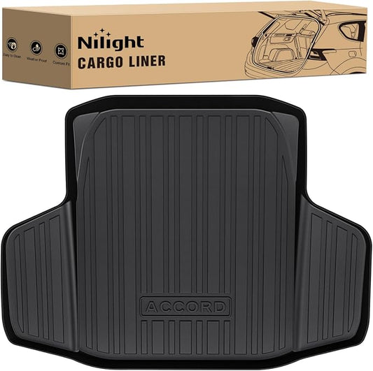Nilight Cargo Mats for Honda Accord Sedan (Include Hybrid) 2023 2024 2025,All Weather Protection Heavy Duty Cargo Liners