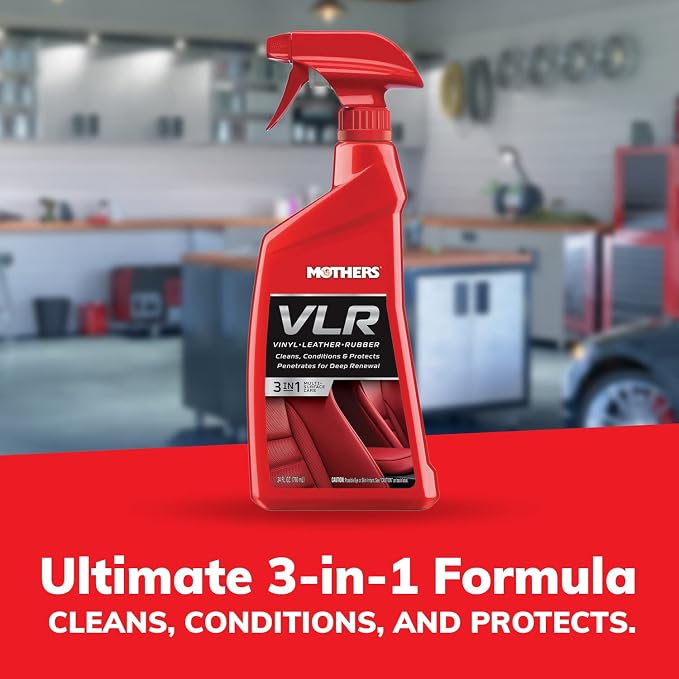 Mothers VLR Vinyl-Leather-Rubber Care, 24 oz. Cleans,Conditions & Protects In One Step,pH Balanced Formula with Neatsfoot Oil,Lanolin To Protect Against Drying, Fading & Cracking (06524) (Pack of 2)
