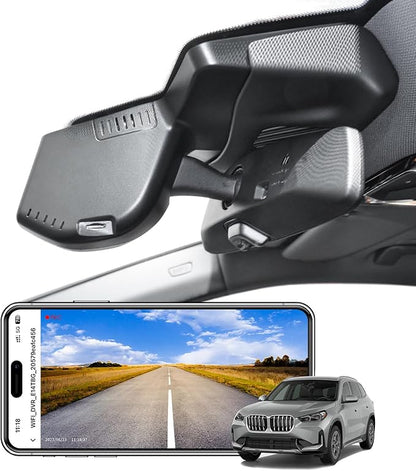 Mangoal 4K Dash Cam Custom for BMW X1 Gen3 U11/U12 2023 2024 2025, Xdrive28i, OEM Style, 2160P UHD Video, WiFi & APP, 64GB Card