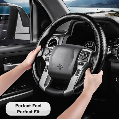 Fit for Toyota Steering Wheel Cover, Steering Wheel Cover for Tacoma(2012-2023) 4Runner(2010-2024) Tundra(2014-2021) Sequoia(2014-2022) Accessories (Matte Black)