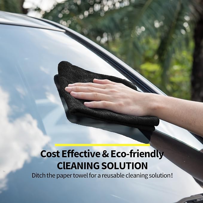 Microfiber Cleaning Cloth, Premium 8 Pack Cleaning Towels, Lint-Free & Streak-Free Ultra Absorbent, 300GSM Reusable Microfiber Towel for Cars Shop Garage Home and Kitchen, 12.6" x 12.6"