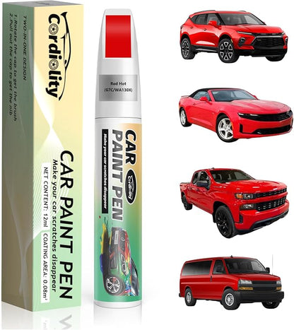 Car Touch Up Paint Red Hot(G7C/WA130X) for Chevrolet, Color Accurate Car Scratch Repair Remover Pen Fix Auto Paint Chips and Nicks