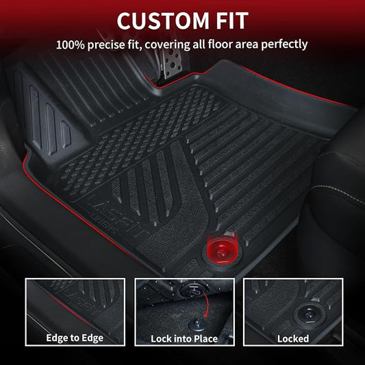 LASFIT Floor Mats&Trunk Mat for Toyota Camry 2025-2026 Hybrid/LE/SE/XLE/XSE, All Weather Custom Fit TPE Floor Liners for Camry 2025 Front & Rear Full Set Car Mats, Black.
