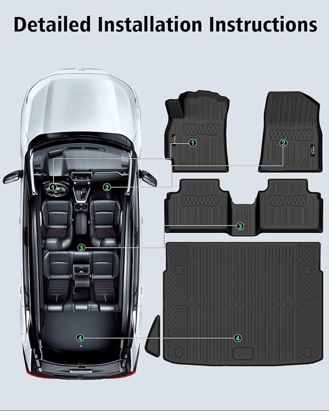 Floor Mats & Cargo Liner Custom Fit for Kia K4 Hatchback 2026 (Not for K4 Sedan) All Weather TPE Rubber Floor Liners Full Set Automotive Mat for K4 Hatchback Accessories