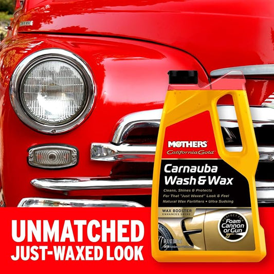 Mothers California Gold Carnauba Wash & Wax, 64 oz. — Cleans, Shines & Protects – Gentle, pH Balanced, Ultra-Sudsy for a Spot-Free, Brilliant Finish. Biodegradable & Won't Strip Wax or Ceramic (05674)
